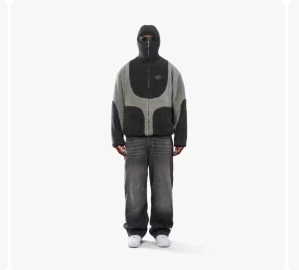 Men'S Fashion Lamb Wool Hooded Zipper Coat Sweatshirt Patchwork Line Design Male Tops Casual - Image 6