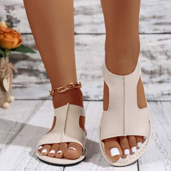 Casual Style Round Toe Fish Mouth Side Empty Heel Outer Wear Plus Size Women'S Sandals - Image 7