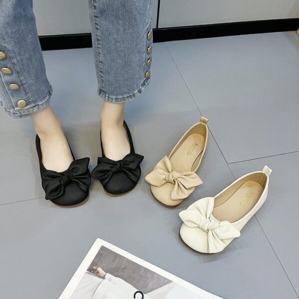 Plus Size Women'S Shoes Bow Pumps Flat Gommino Soft Bottom Loafers - Image 4