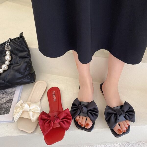Fashion Personality Flat Bowknot Slippers For Women - Image 4