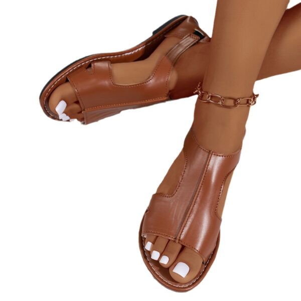 Casual Style Round Toe Fish Mouth Side Empty Heel Outer Wear Plus Size Women'S Sandals - Image 5