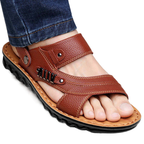 First Layer Cowhide Men'S Sandals Summer Genuine Leather Sandals - Image 3
