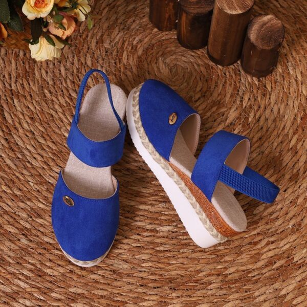 Wedge Lightweight Hemp Rope Braided Closed Toe Elastic Band Women'S Shoes - Image 9