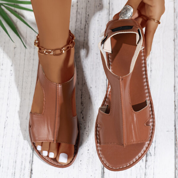 Casual Style Round Toe Fish Mouth Side Empty Heel Outer Wear Plus Size Women'S Sandals - Image 6