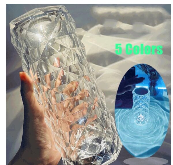 Nordic Crystal Lamp Usb Table Lamps Bedroom Touch Dimming Atmosphere Diamond Night Light Rose Projector Lamp Decor - Image 6