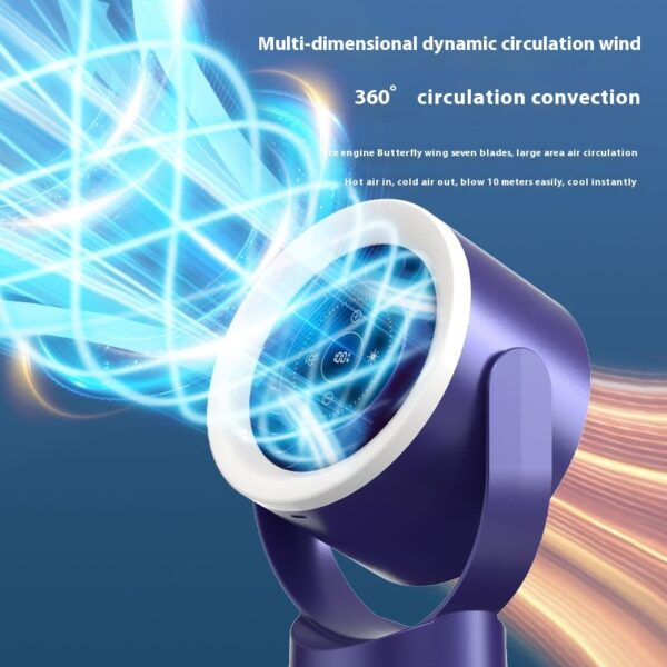 Desktop Adjustable Fan Light Rechargeable Wall Mount Table Fan Light Led Display Air Circulation Cooling Usb Table Fan Light - Image 3