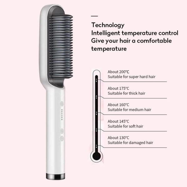 New 2 In 1 Hair Straightener Hot Comb Negative Ion Curling Tong Dual Purpose Electric Hair Brush - Image 6