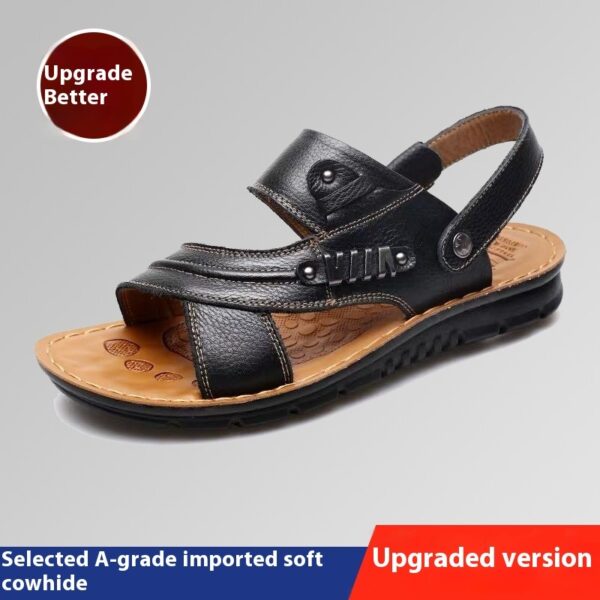 First Layer Cowhide Men'S Sandals Summer Genuine Leather Sandals - Image 7
