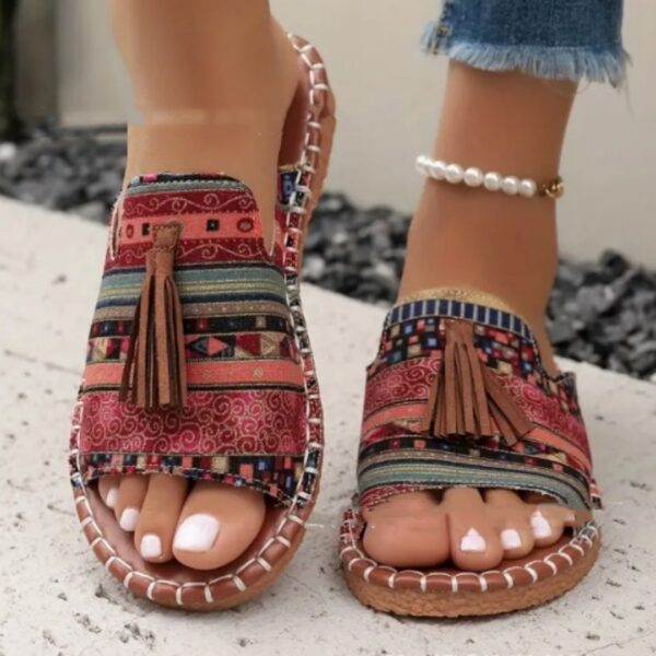 Women'S Tassel Large Size Flat Bottom Slippers - Image 5