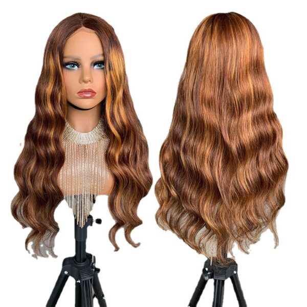 Closure Big Wave Pick Color Bob Real Wig Headgear - Image 5