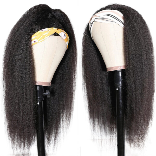Headband Wig Human Hair Kingky Straight - Image 3