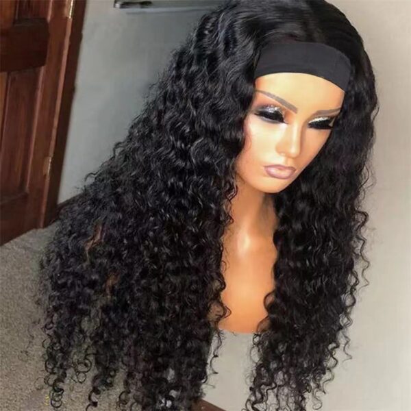 Turban Wig European Beauty Long Curly Hair Corn Perm Chemical Fiber Hair Band Wig Cover - Image 3