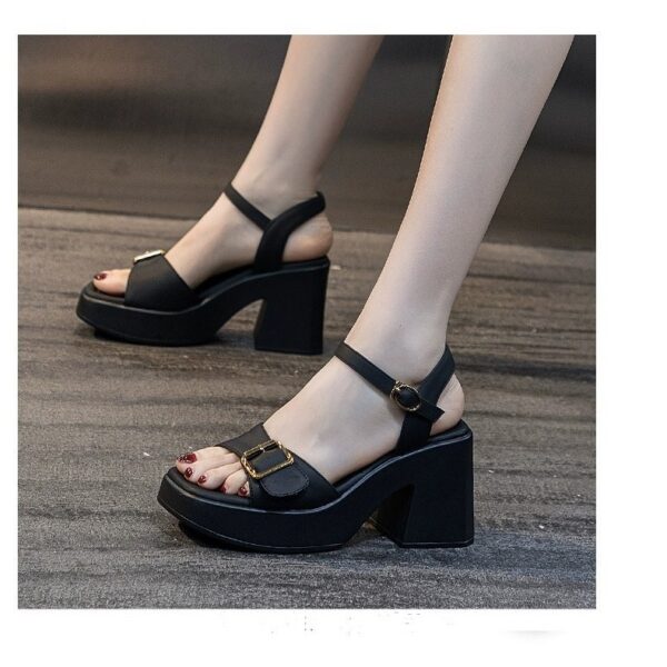 Chunky Heel Waterproof Platform Super High Heel Platform Sandals - Image 3