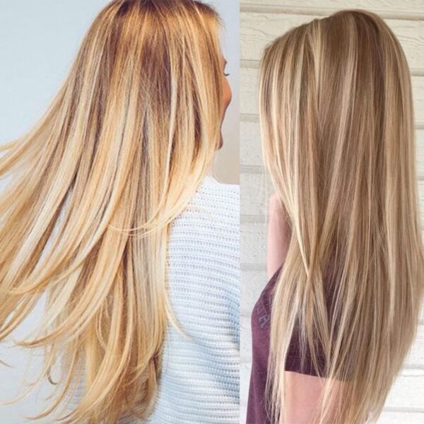 European And American Style Wig Women'S Golden Brown Gradient - Image 5