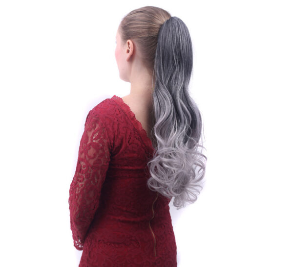 Colorful Gradient Color Clip Ponytail Wig - Image 10