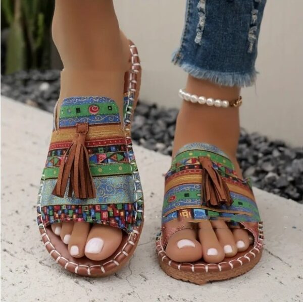 Women'S Tassel Large Size Flat Bottom Slippers - Image 4