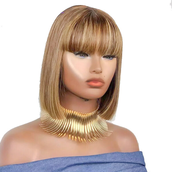 Women'S Short With Bangs Mechanism Real Hair - Image 3
