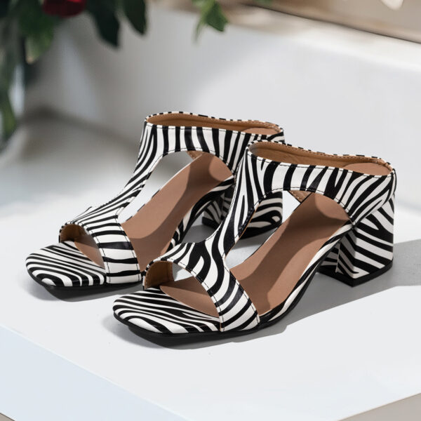 Women'S Plus Size Thick High Heel Slippers - Image 9