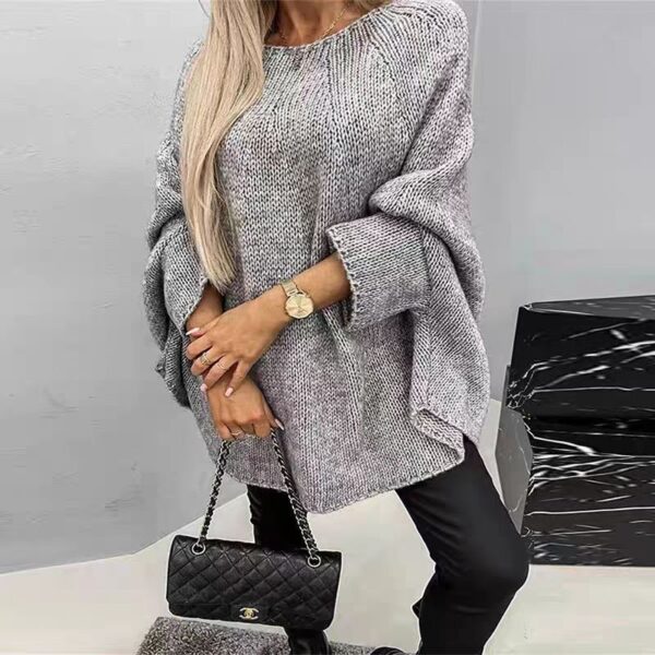 Winter Loose Batwing Sleeve Pullover Sweater Fashion Oversized Knitted Shawl Sweater Tops For Women Clothing - Image 5