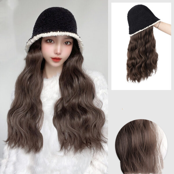 Ripple Fashionable Net Red Long Curly Hair Fisherman Hat - Image 3