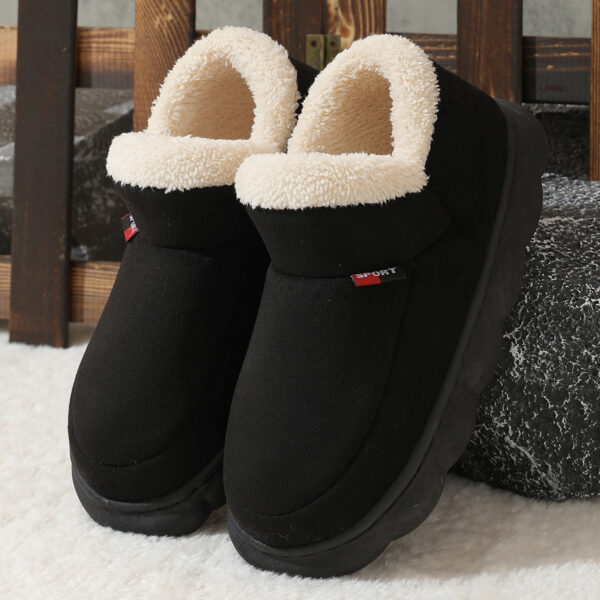 Winter Plush Cotton Shoes Women Men Warm Suede House Shoes For Parents Solid Color Thick Soled Garden Shoes Outdoor - Image 5
