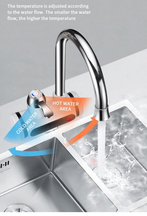 Kitchen Electric Water Tap Water Heater Temperature Display Cold Heating Faucet Hot Water Faucet Heater - Image 4