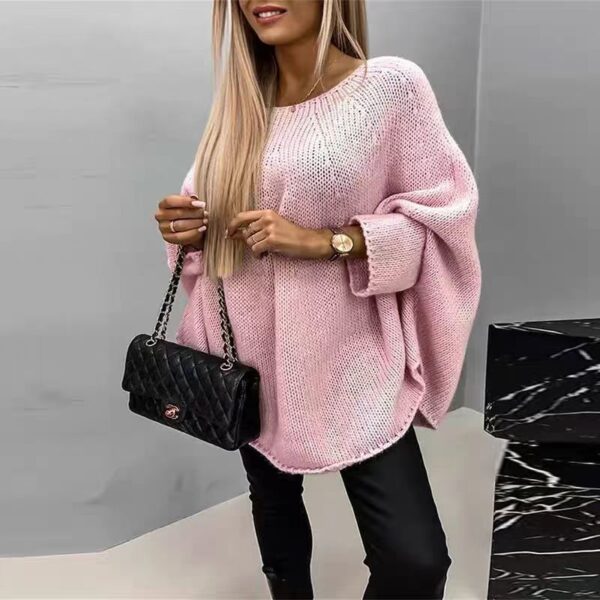 Winter Loose Batwing Sleeve Pullover Sweater Fashion Oversized Knitted Shawl Sweater Tops For Women Clothing - Image 6