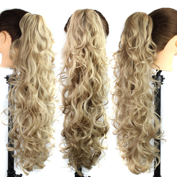 European And American Wig Female Chemical Fiber Ponytail Grab Clip Wavy Long Curly - Image 4