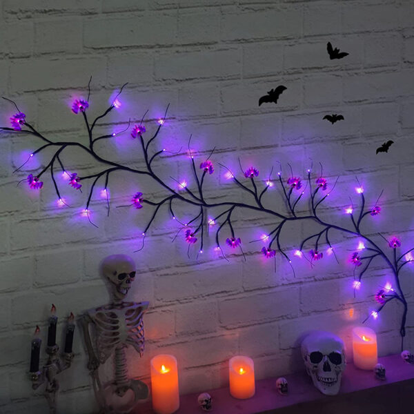 Halloween Led Willow Vine String Light Cool Cartoon Bat Pumpkin Decoration For Indoor Outdoor Party House Decor - Image 5