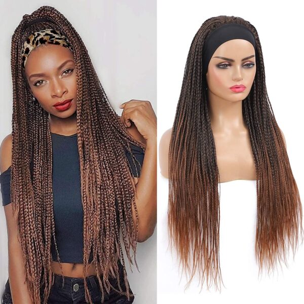 European And American Ice Silk Hair With Turban Wig Three Strand Braid Brazilian Hook Stretch Net