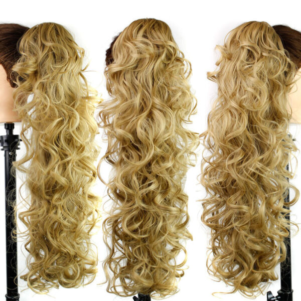 European And American Wig Female Chemical Fiber Ponytail Grab Clip Wavy Long Curly - Image 5