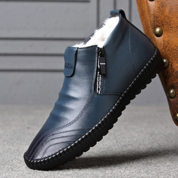 Casual Soft Bottom Cotton Padded Leather Shoes Men'S Shoes - Image 7
