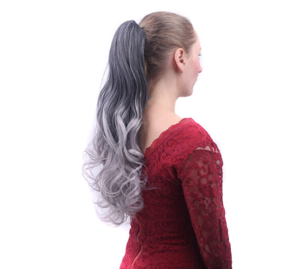 Colorful Gradient Color Clip Ponytail Wig - Image 8