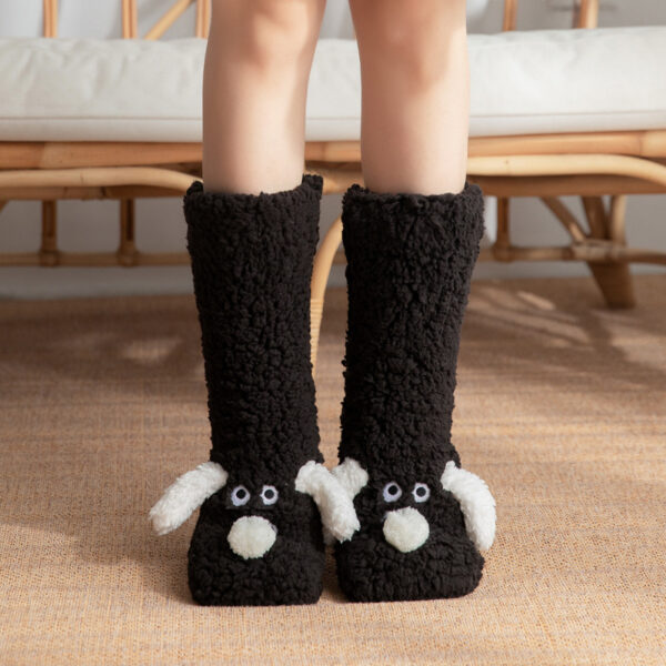 Cute Cartoon Dog Floor Socks Winter Warm Non Slip Plush Socks For Women - Image 5