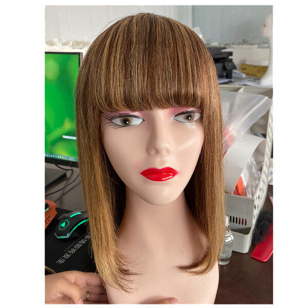 Women'S Short With Bangs Mechanism Real Hair - Image 5