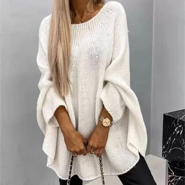 Winter Loose Batwing Sleeve Pullover Sweater Fashion Oversized Knitted Shawl Sweater Tops For Women Clothing - Image 4