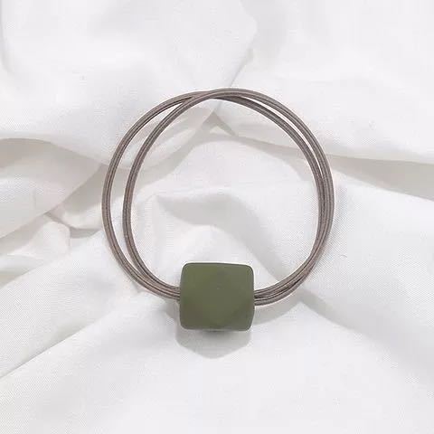 Simple Moradi Color Hair Elastic Band Adult Fashion Temperament Octagonal Beads Hair Ring - Image 3