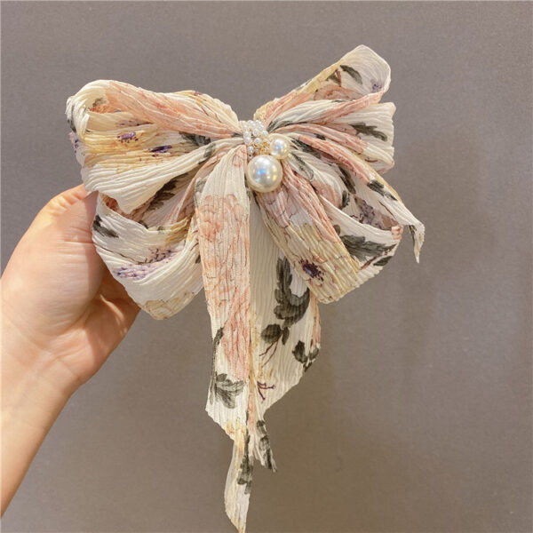 Big Bow Floral Hairpin - Image 4