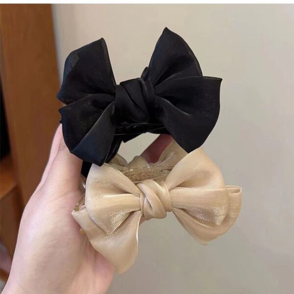 Elegant Bow Bun Grip Female Accessories - Image 2