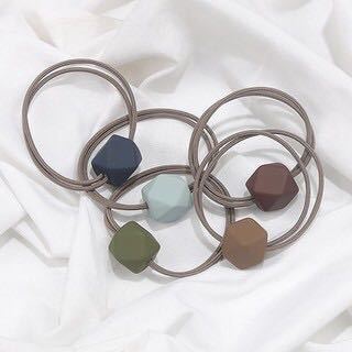 Simple Moradi Color Hair Elastic Band Adult Fashion Temperament Octagonal Beads Hair Ring - Image 9