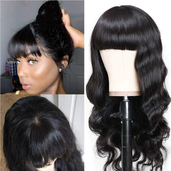 None lace wig human hair full mechanism headgear - Image 3