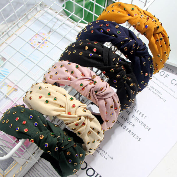 Hot Rhinestone Color Flashing Rhinestone Knotted Headband - Image 1