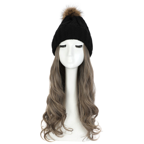 Women's Hat Wig Detachable Woolen Cap - Image 6