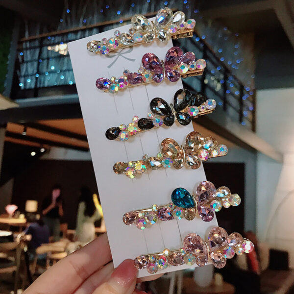 Color Butterfly Big Czech Diamond Hairpin - Image 1