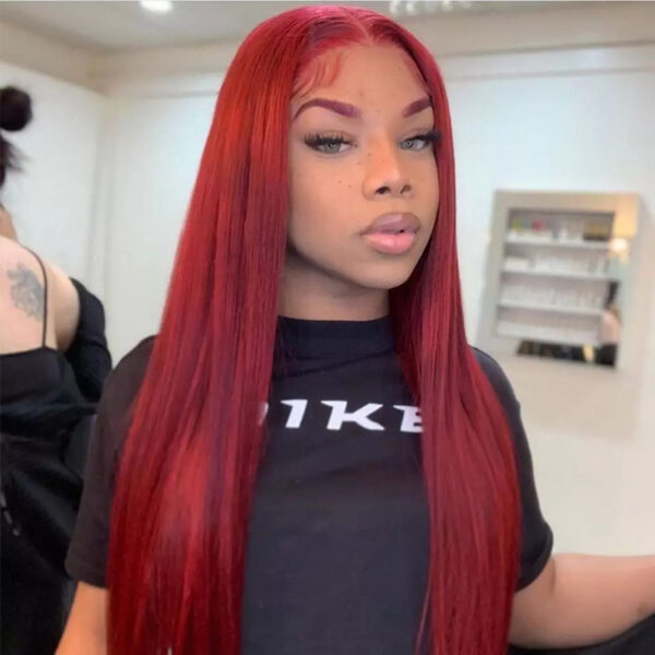 Medium Part Straight Hair Mechanism Chemical Fiber Hair High Temperature Silk Wig - Image 2