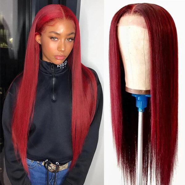 Medium Part Straight Hair Mechanism Chemical Fiber Hair High Temperature Silk Wig - Image 1