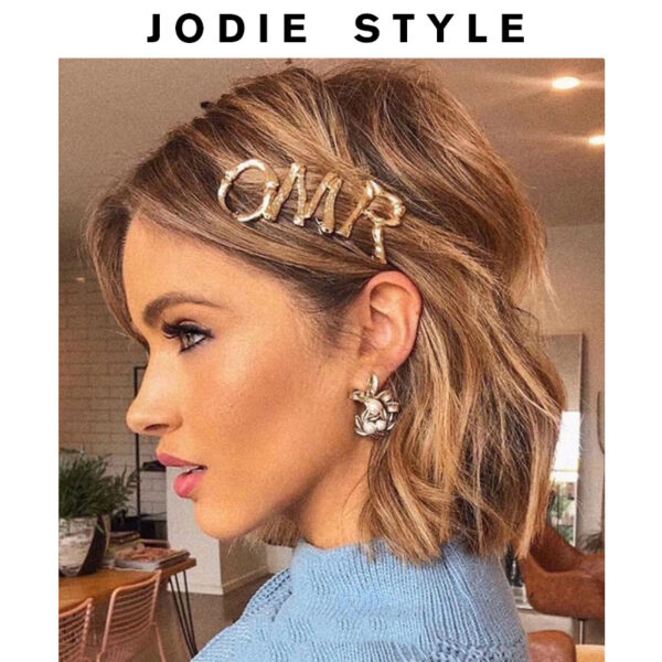 European And American Personality Fashionable Golden Letter Hairpin Side Clip Simple Net Red Clip Hairpin Headdress Female Hairpin Female - Image 5