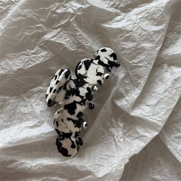 Chaifu Studio F63 INS Cold Wind Retro Temperament Cow Color Black And White Acetate Hairpin Clip - Image 7