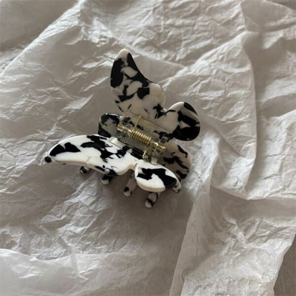 Chaifu Studio F63 INS Cold Wind Retro Temperament Cow Color Black And White Acetate Hairpin Clip - Image 8