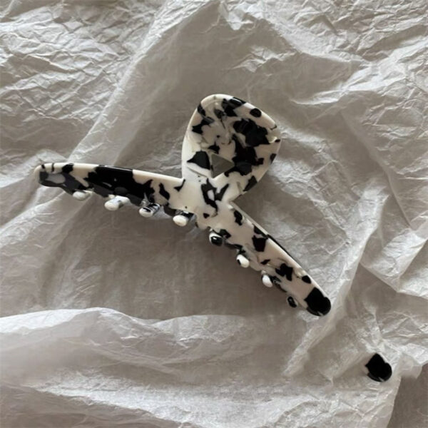 Chaifu Studio F63 INS Cold Wind Retro Temperament Cow Color Black And White Acetate Hairpin Clip - Image 6